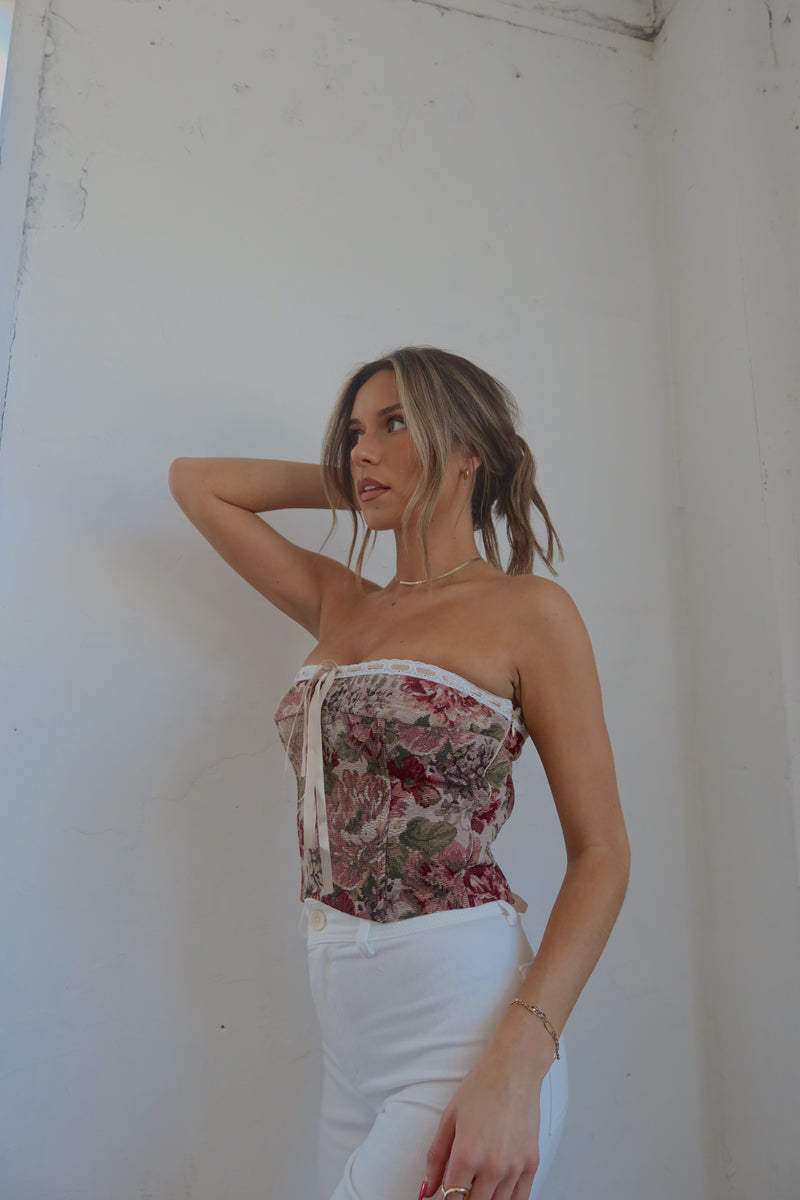 RESTOCKED: Layla Floral Corset Top – Madida Clothing