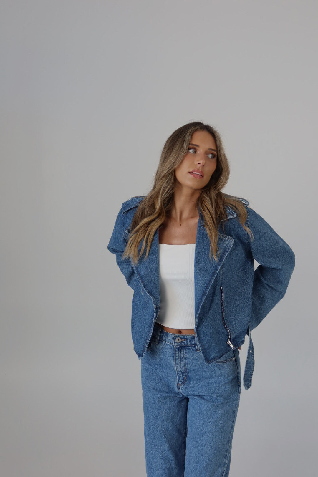 Zayla Zip-Up Denim Jacket