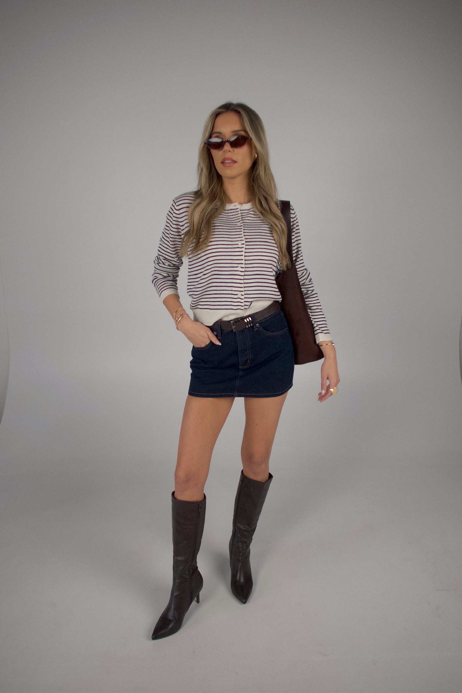 Monroe Striped Cardigan Top