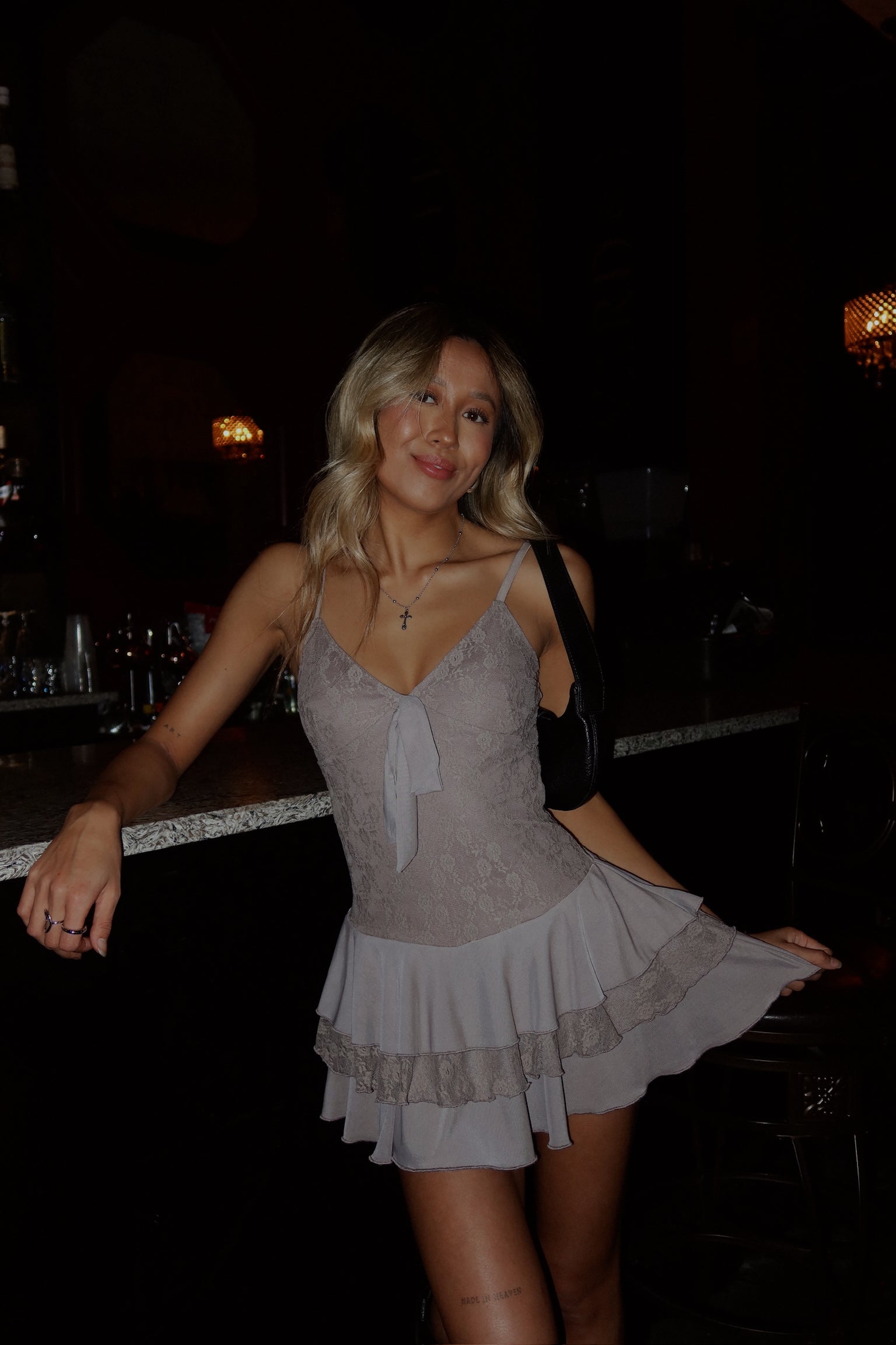 Amberlyn Lace Ruffled Romper