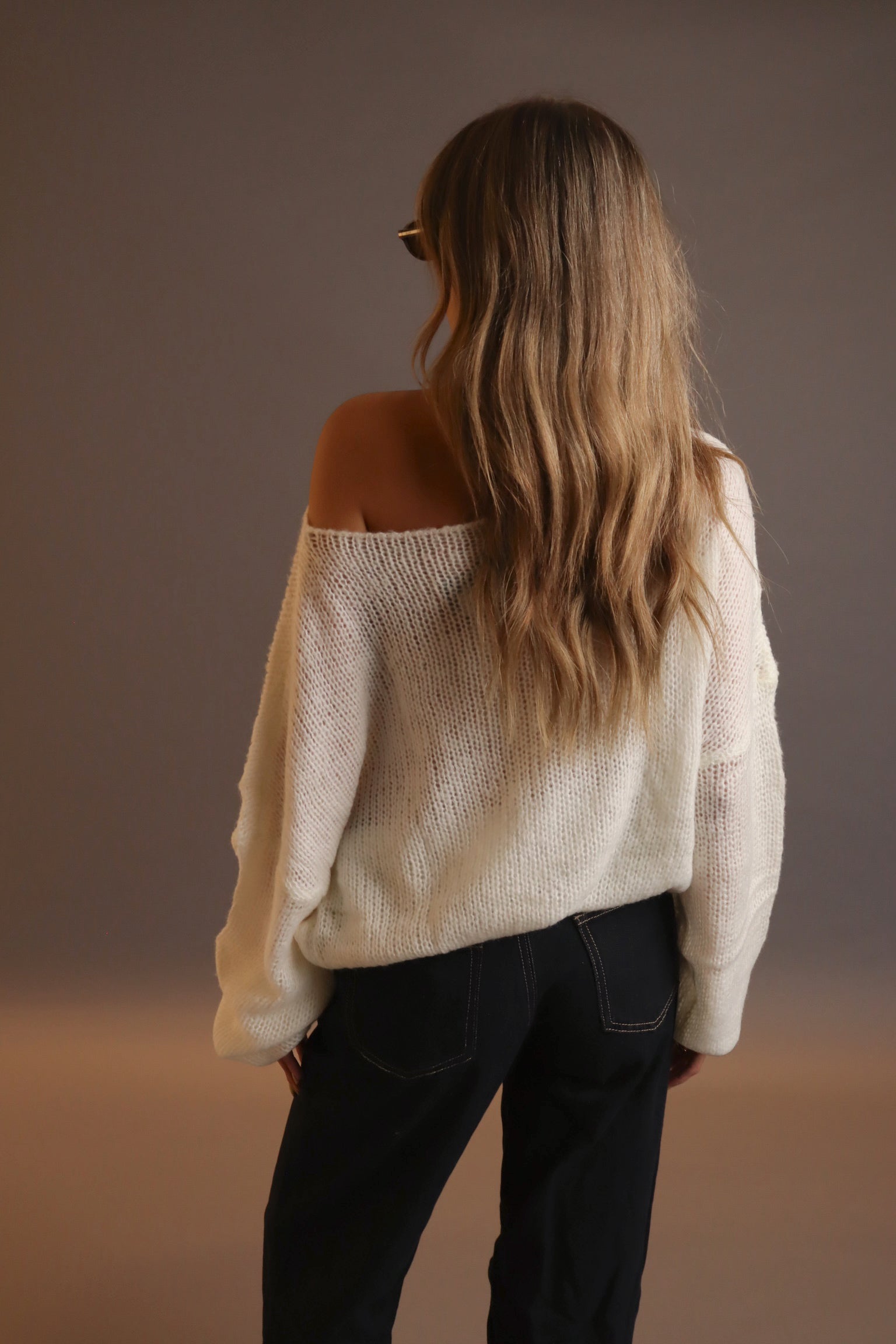 Kacey Boat Neck Pullover Sweater In Ivory