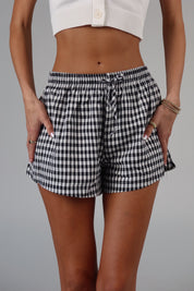 Black Plaid Boxer Shorts