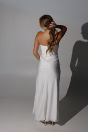 Noele Strapless Satin Maxi Dress