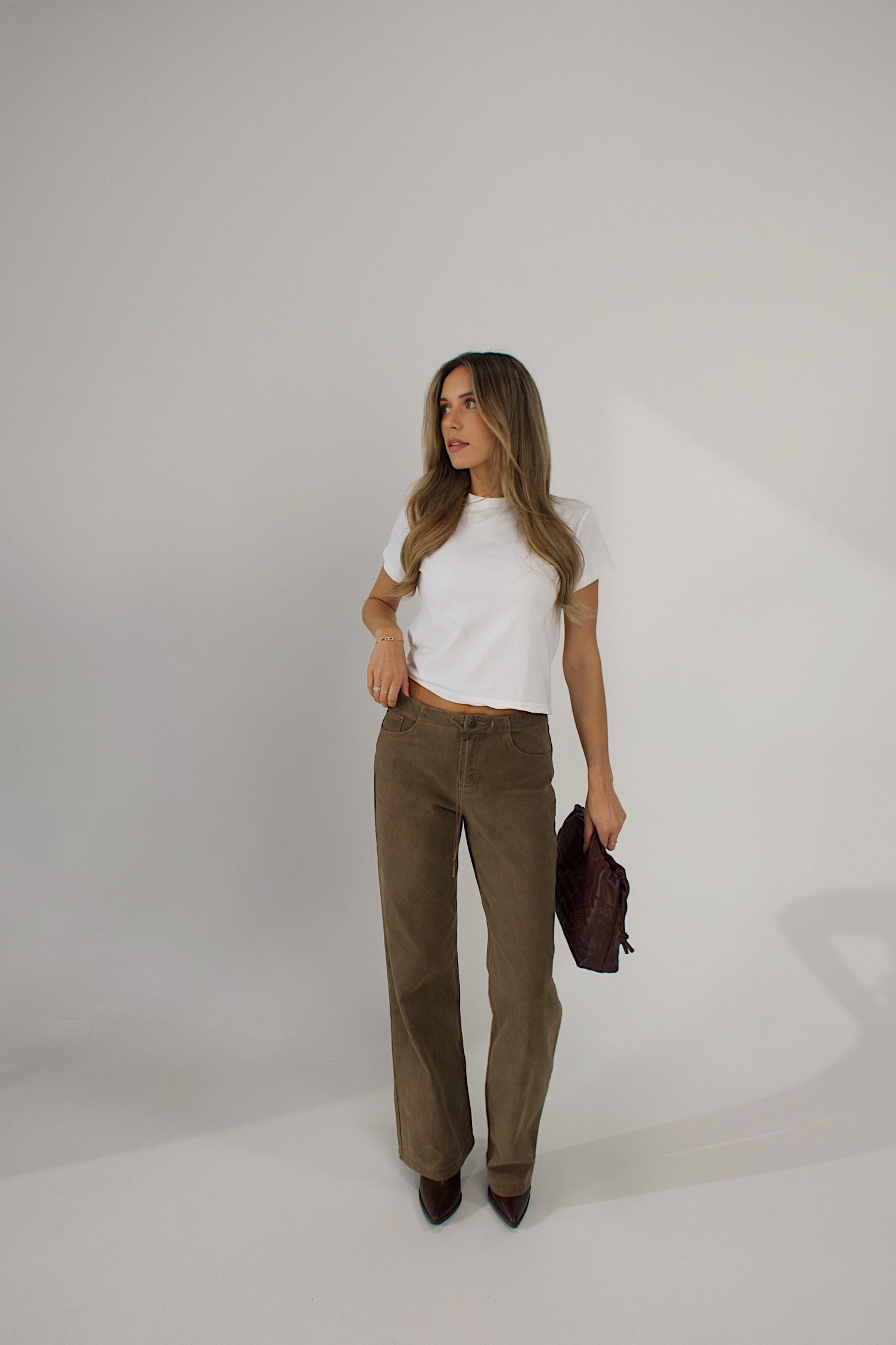 Nia Drawstring Jean In Brown