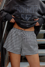 Black Plaid Boxer Shorts