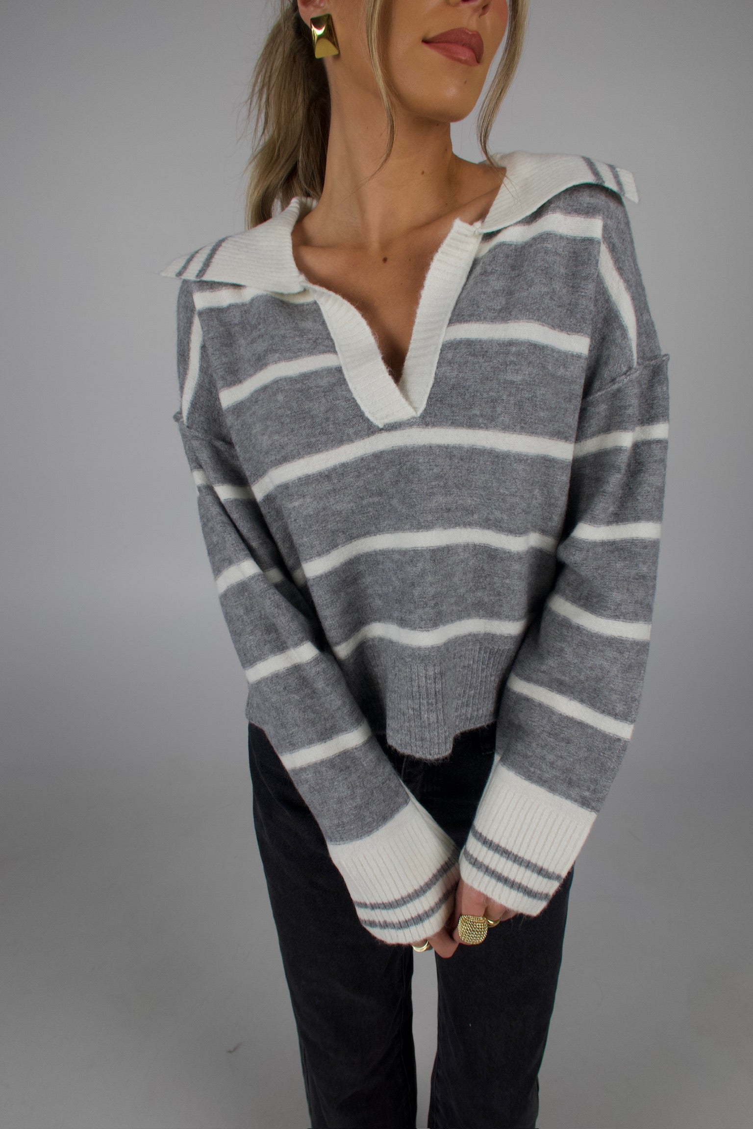 Haven Striped V-Neck Sweater