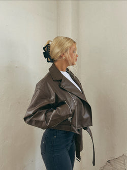 Aella Oversized Faux Leather Jacket