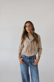 Tied Up Beige Sweater