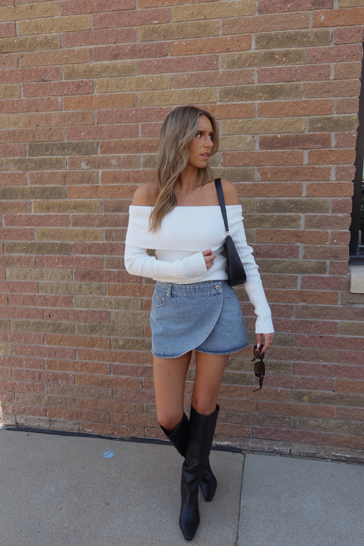 Chic Wrap Denim Mini Skirt