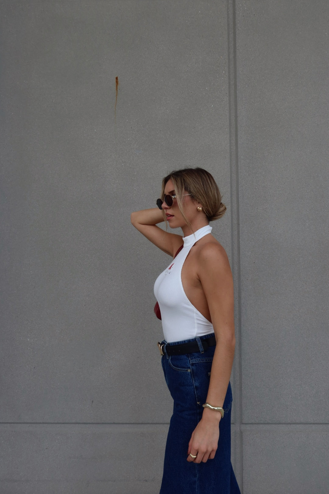 Nebraska Ribbed Bodysuit In White