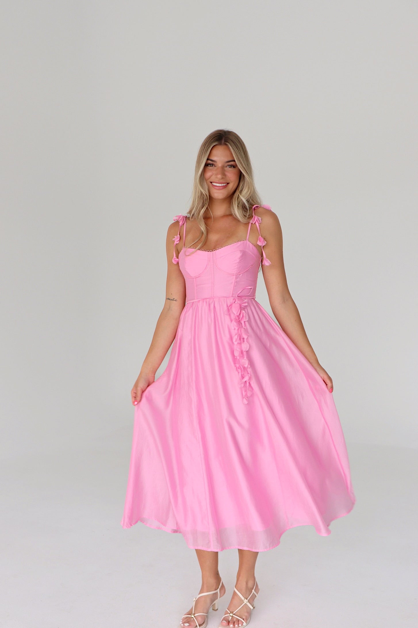 Aurora Floral Applique Midi Dress