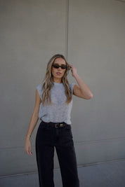 Noa Sleeveless Knit Top In Grey