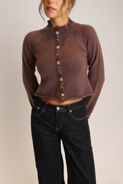 Eden Button Down Mock Neck
