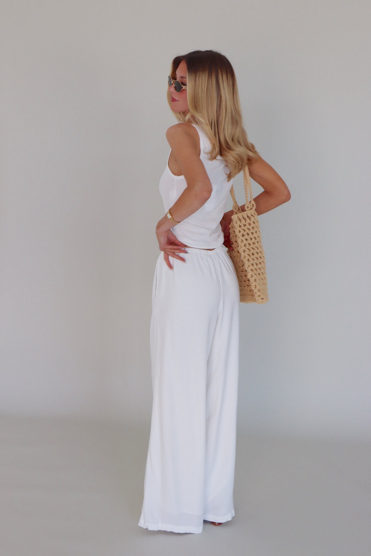 Inez Linen Pant in Ivory