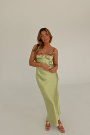 Naomi Floral Hem Silk Maxi Dress