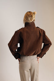 Chocolate Suede Bomber