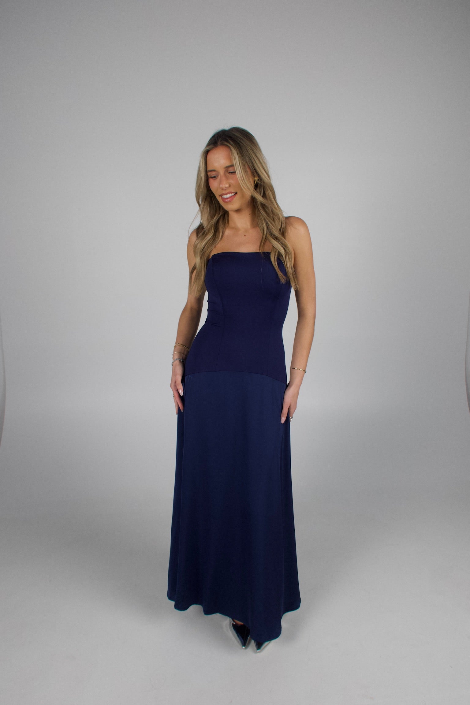 Midnight Satin Maxi Dress