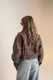 Animal Print Bomber Jacket