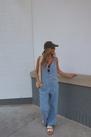 Kaeli Oversized Denim Overall Pant