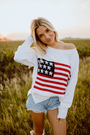 RESTOCKED: Hamptons Flag Knit Top