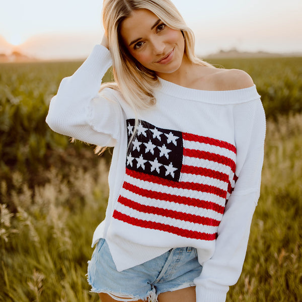 RESTOCKED: Hamptons Flag Knit Top – Madida Clothing