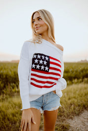 RESTOCKED: Hamptons Flag Knit Top