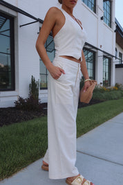 Jael Linen Wide Leg Jumpsuit