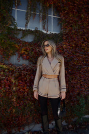 Brooklyn Structured Woven Cropped Blazer