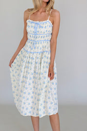 Leila Blue Floral Midi Dress