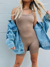 Taupe Fitted Romper