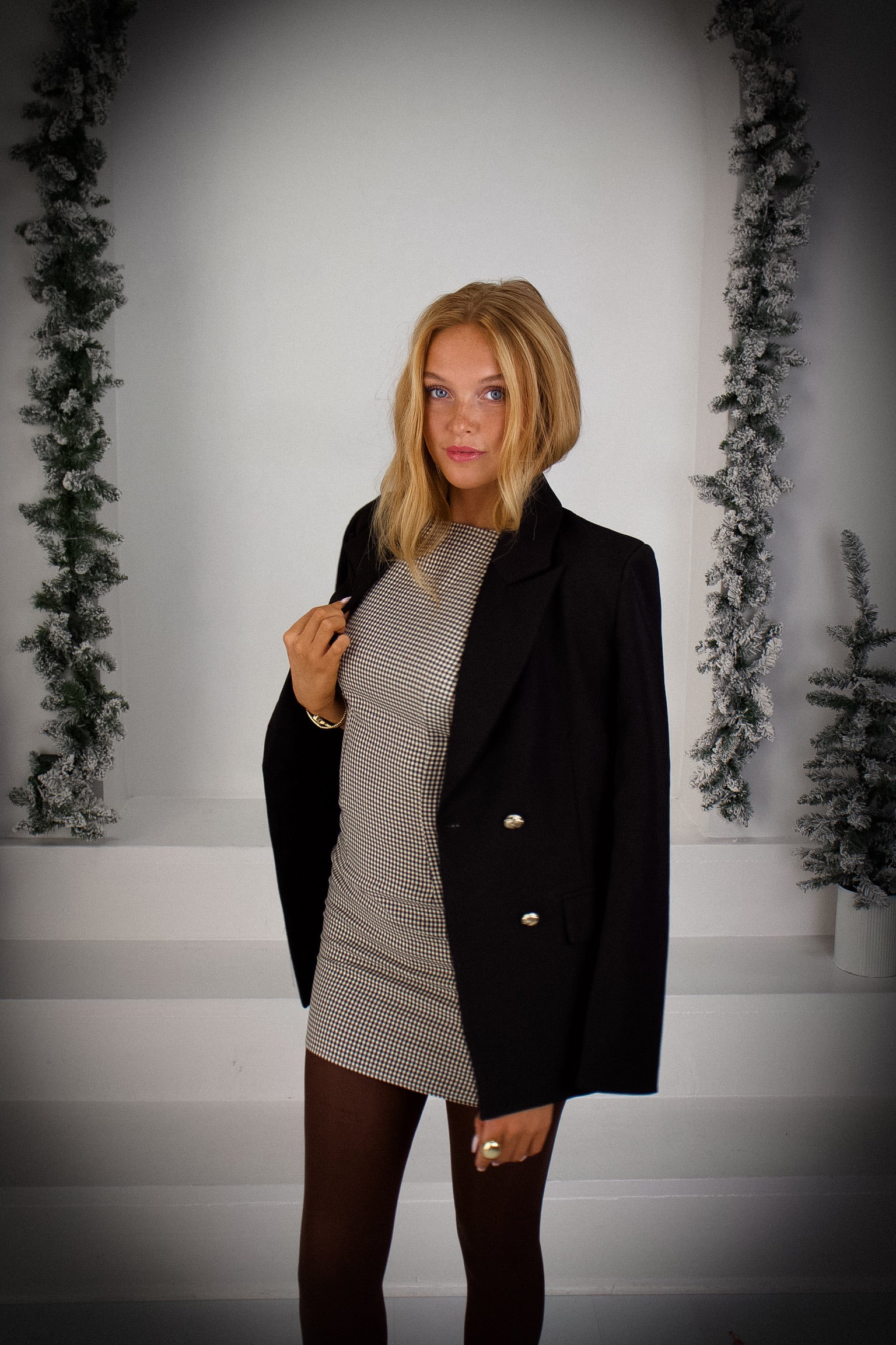 Vivien Houndstooth Mini Dress