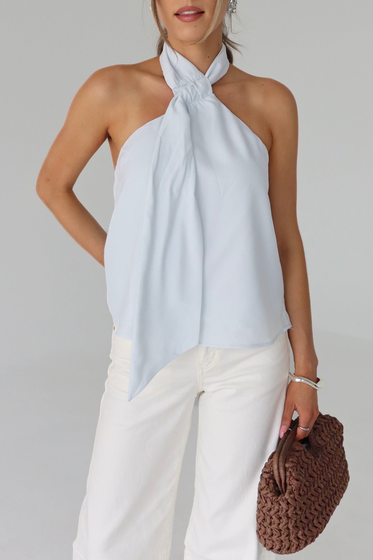 Veia Ice Blue Halter Top