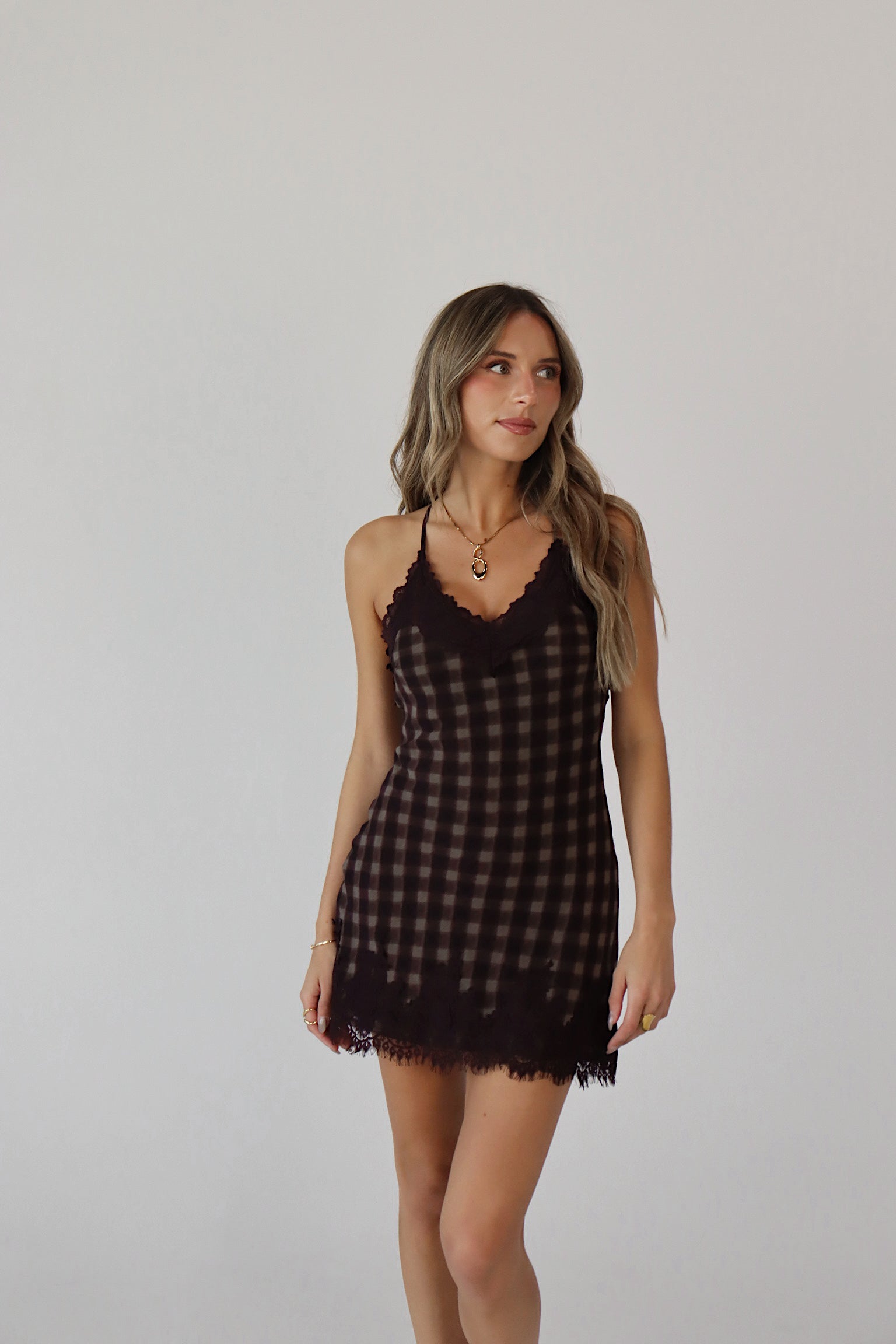 Monika Plaid Slip Dress