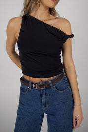 Jenni One Shoulder Top In Black