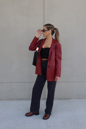 Gianna Boxy Pleather Blazer