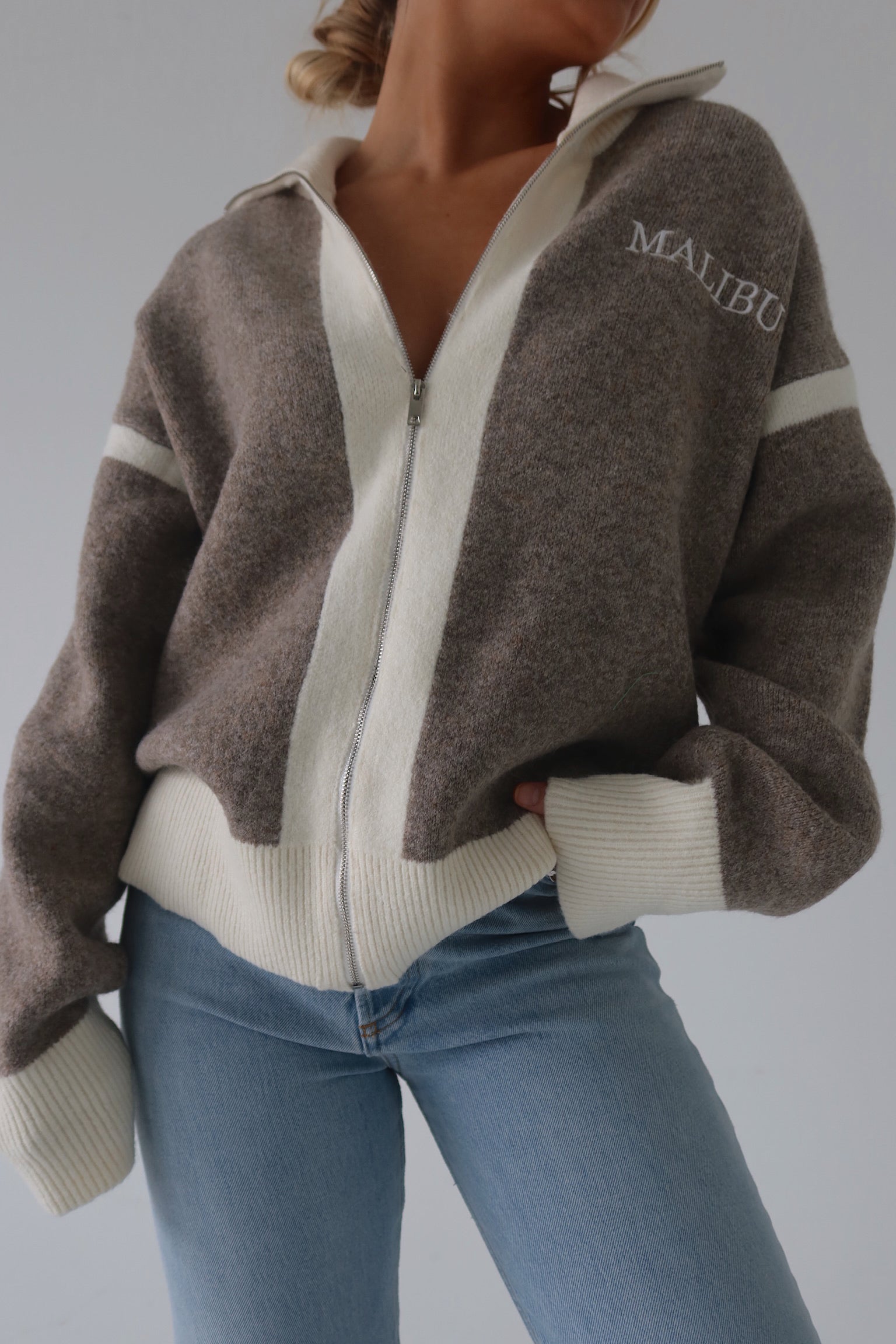 Malibu Sweater Zip-Up Cardigan