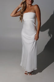 Noele Strapless Satin Maxi Dress