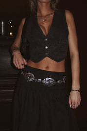 Western Silver Concho Disc Belt