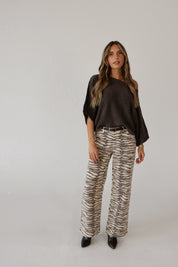 Tiger Print Barrel Jean