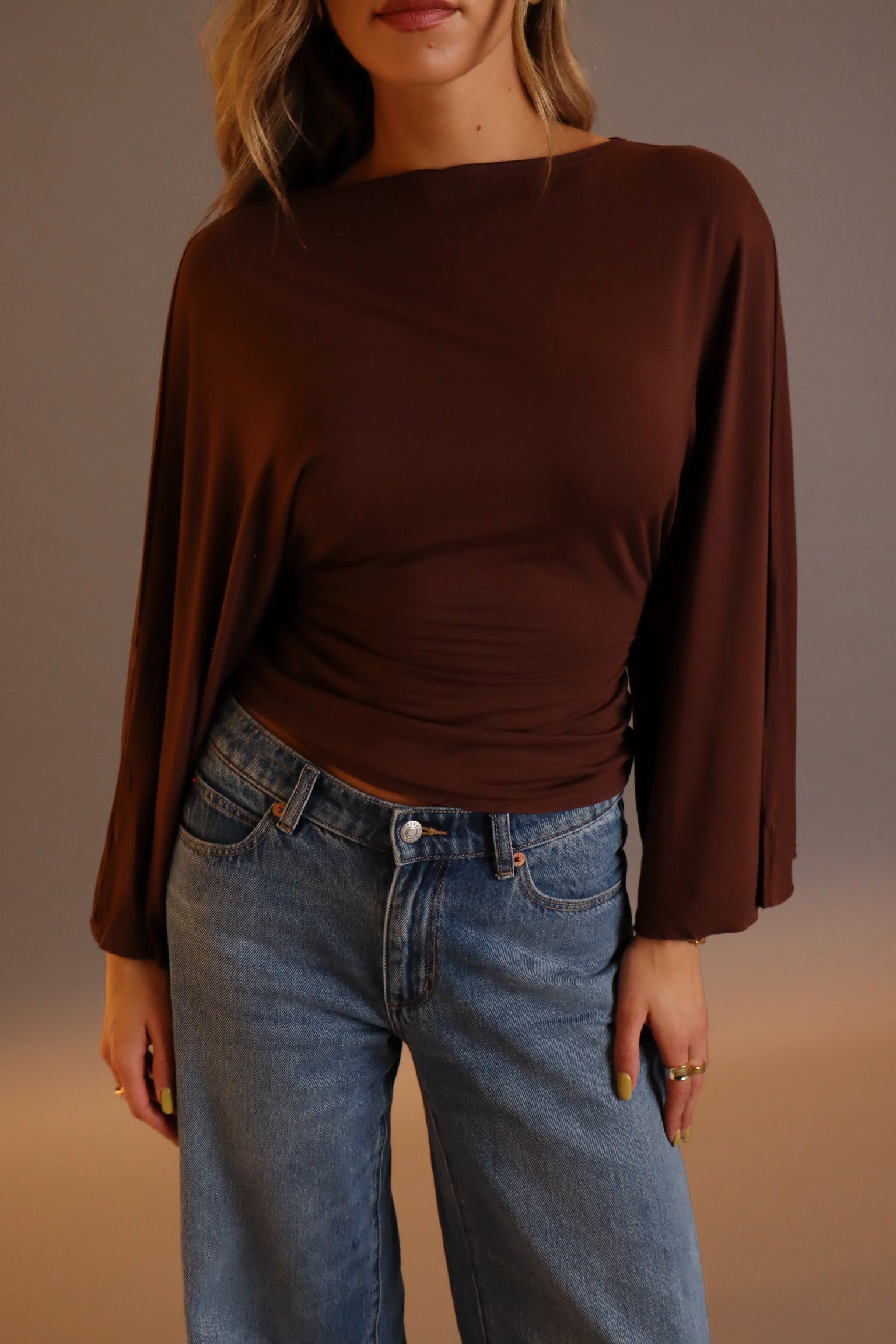 Emme Back-Tie Dolman Sleeve Top