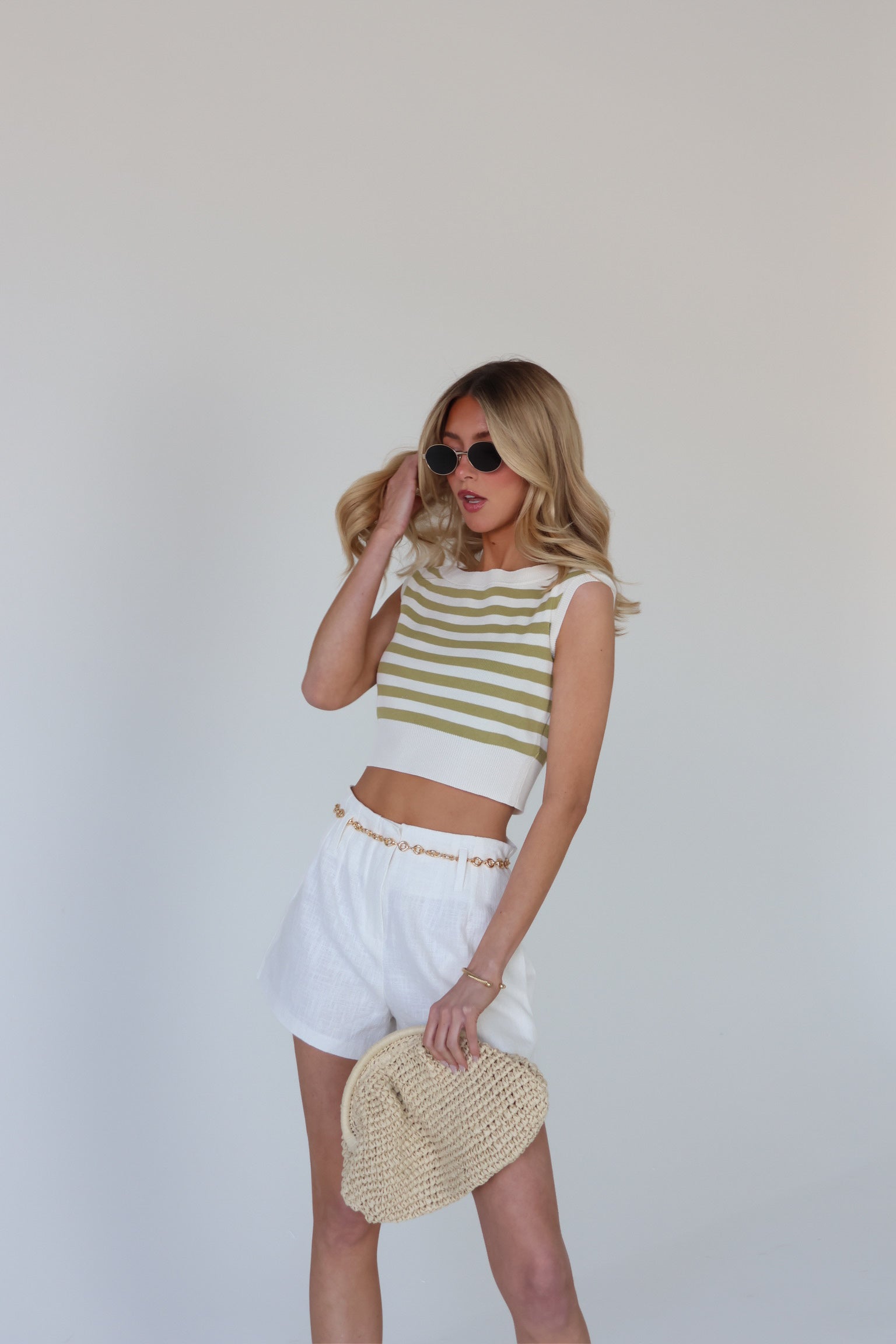Banx Striped Knit Crop Top