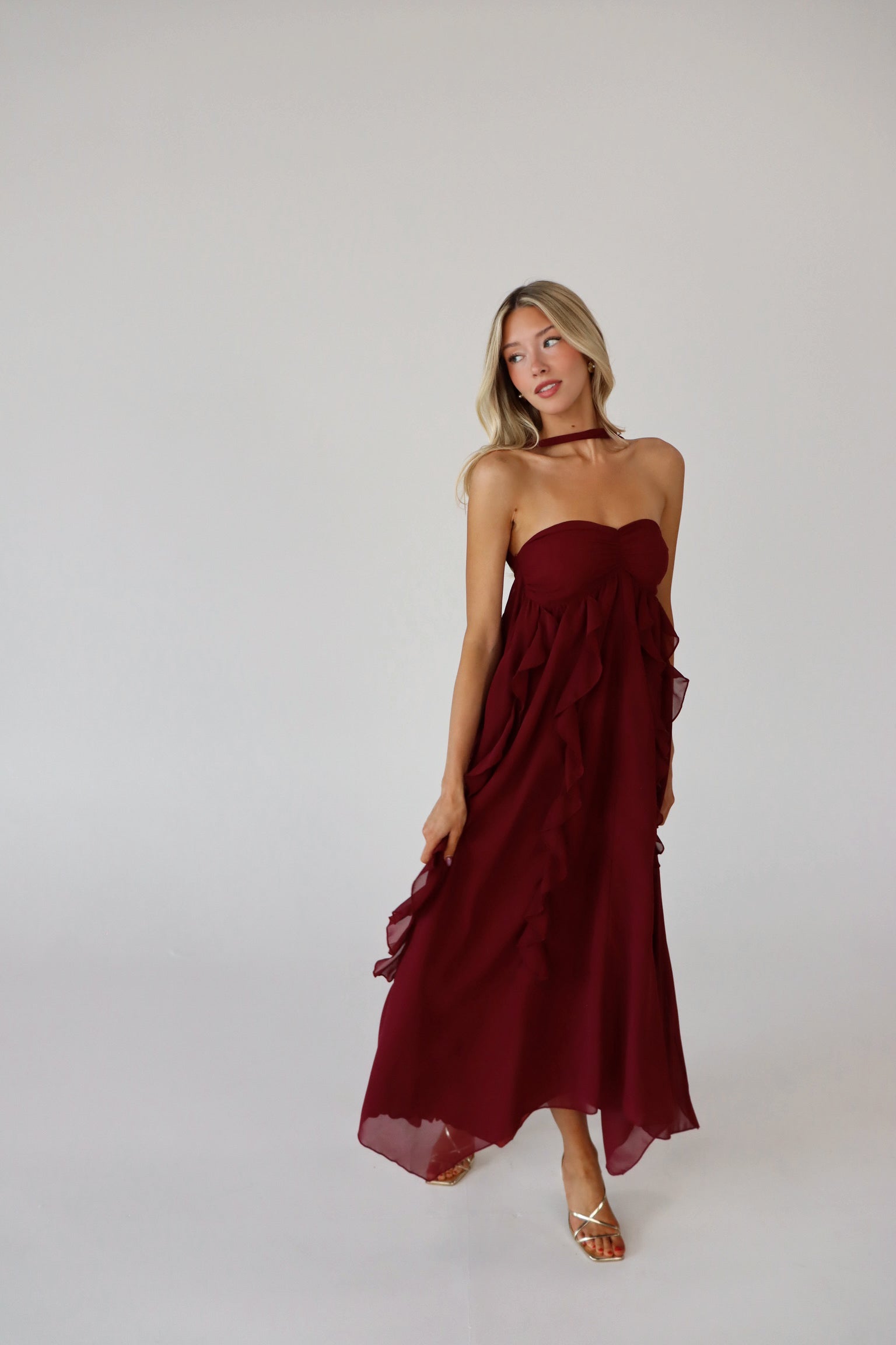 Kyra Ruffle Midi Dress