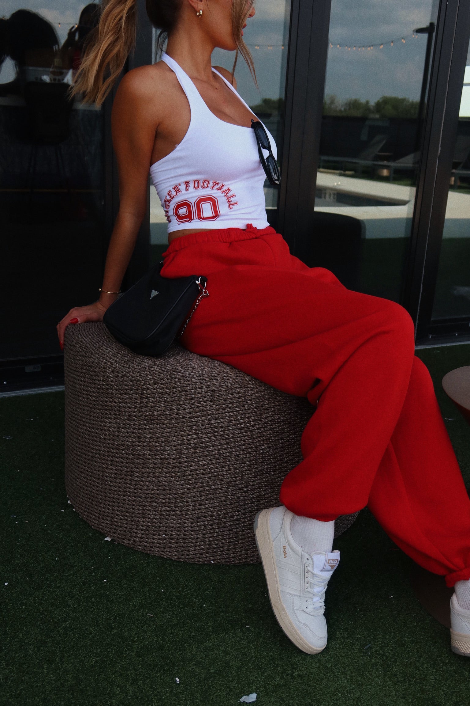Halter Football Nebraska Football Halter Top in White – Madida Clothing