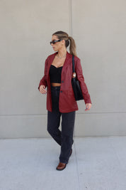 Gianna Boxy Pleather Blazer