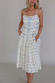 Leila Blue Floral Midi Dress