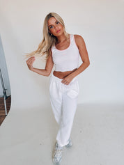 Naomi Joggers In White