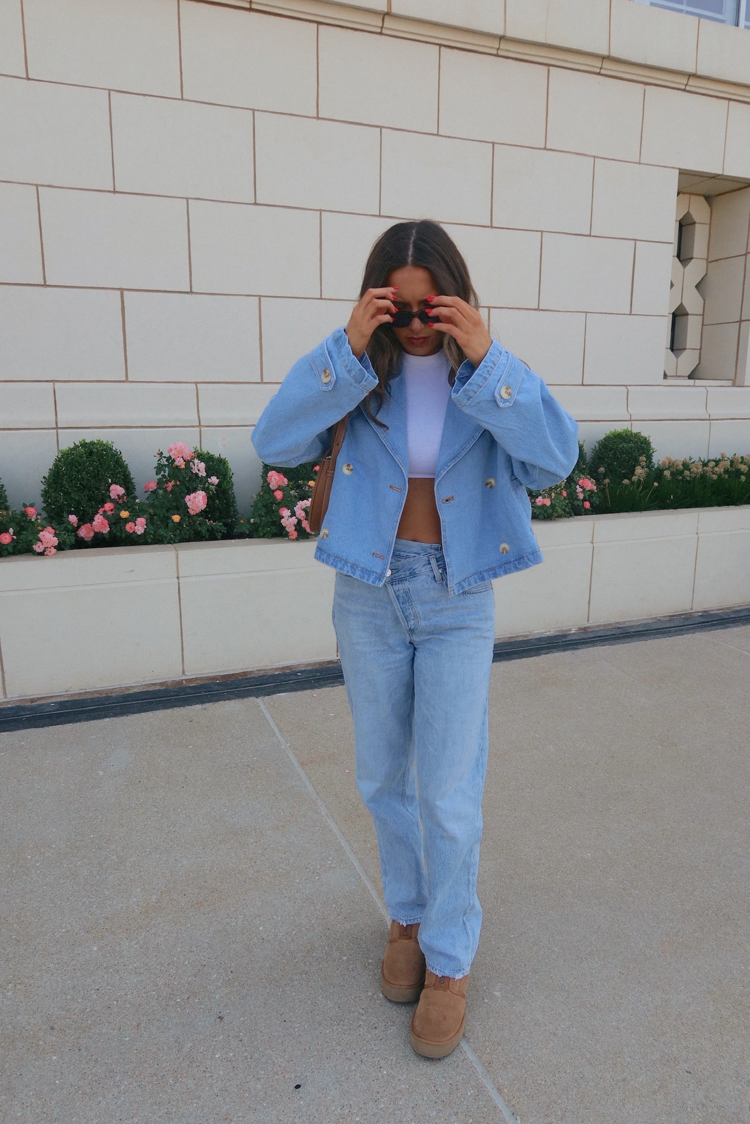 RESTOCKED :Cropped Denim Trench Jacket