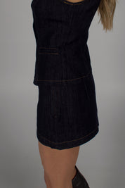 Aria Dark Wash Denim Skort