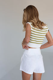 Banx Striped Knit Crop Top