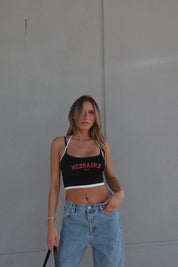 Nebraska Two Toned Layered Tank Top